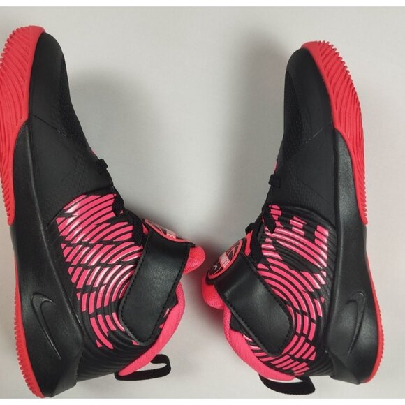 Nike Team Hustle D 9 PS Kids Size 13C Black Pink Basketball Shoes AQ4225-002 - Picture 3 of 7